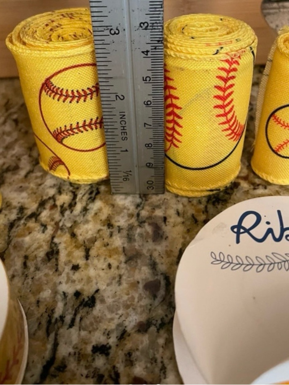 Yellow Sports Themed Ribbon - Picture 4 of 5